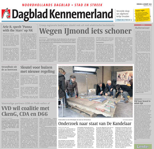 Het stuk in het Dagblad Kennermerland